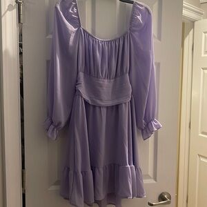 Xlura ladies spring lavender purple open back dress sz large like new